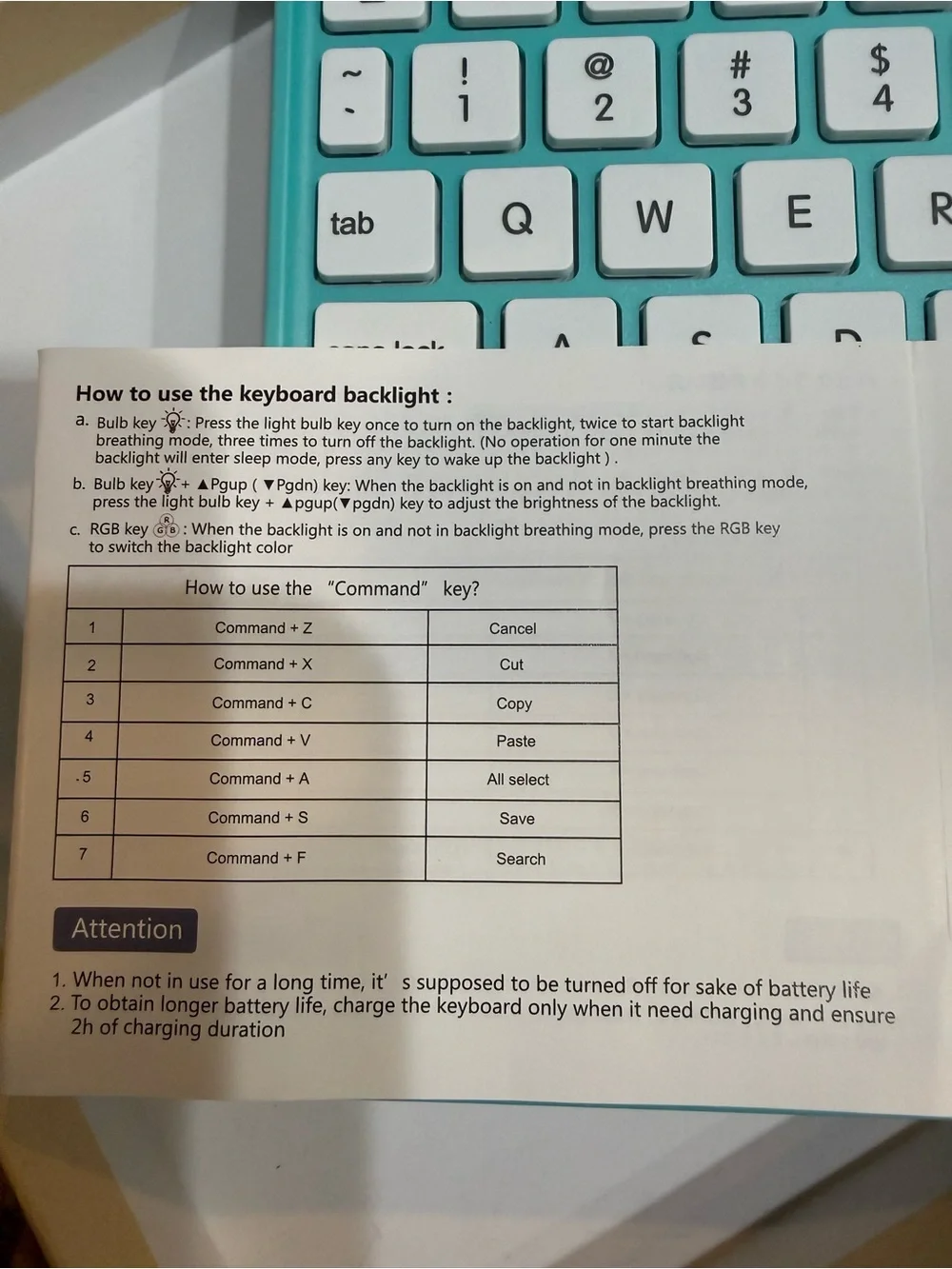 SMART brand Turquoise Bluetooth Tablet Keyboard Case no cords included